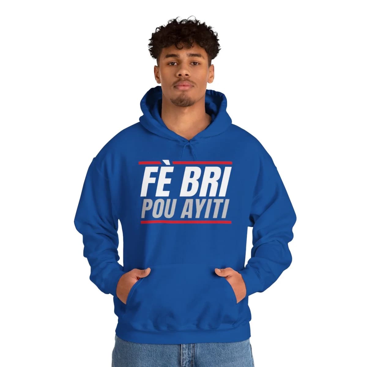 Fè Bri Pou Ayiti Hoodie - Model Front